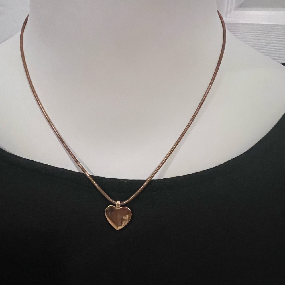 Christian Dior Logo Heart Gold Tone Pendant Necklace - Picture 2 of 6